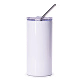Insulated Double Wall White Tumbler With Straw product